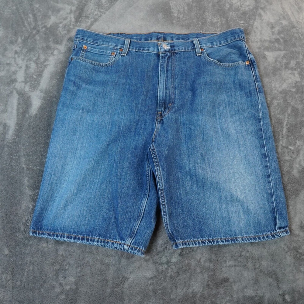 Levis 469 Shorts Mens 40 Blue Casual Denim Y2K Baggy Fit 40x11 Medium Wash Beach